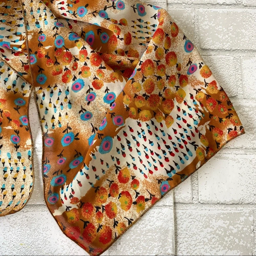 Multi-colored Floral Print Scarf - Picture 3 of 8